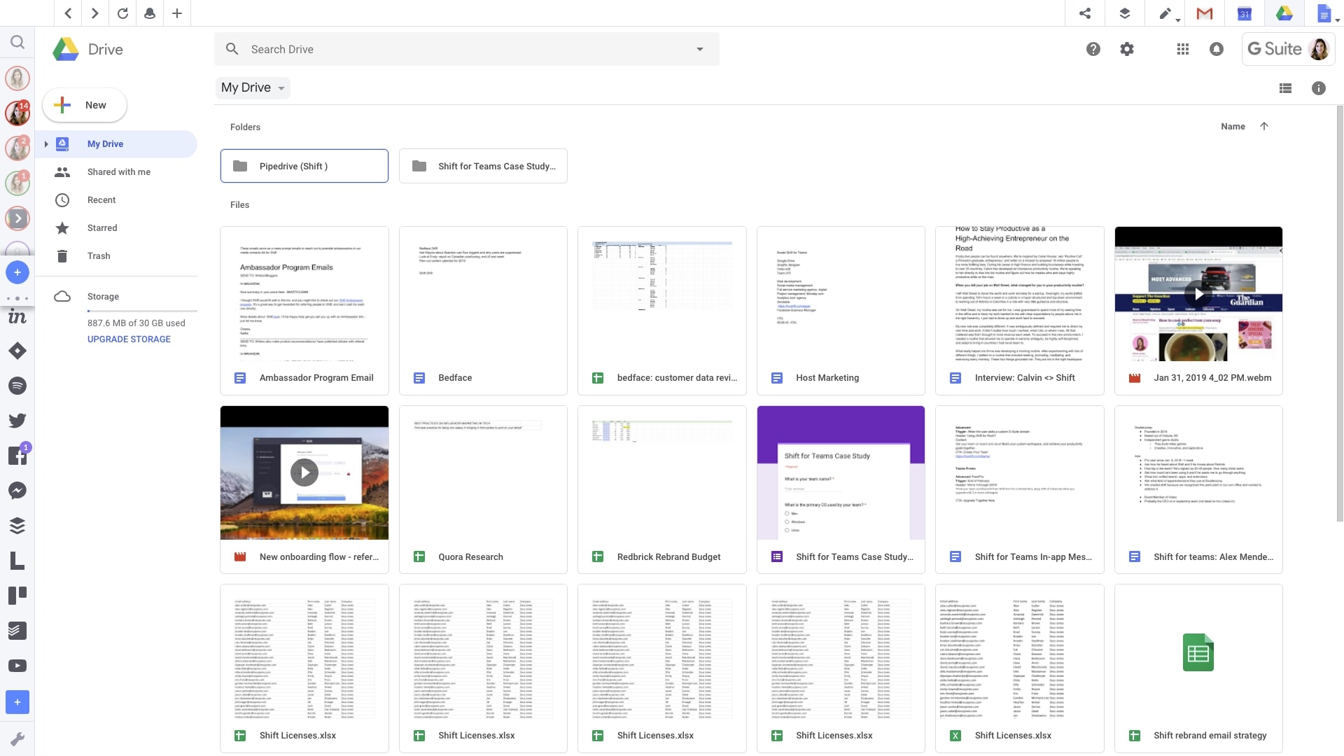 google drive in shift