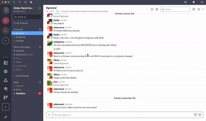 how to set slack status