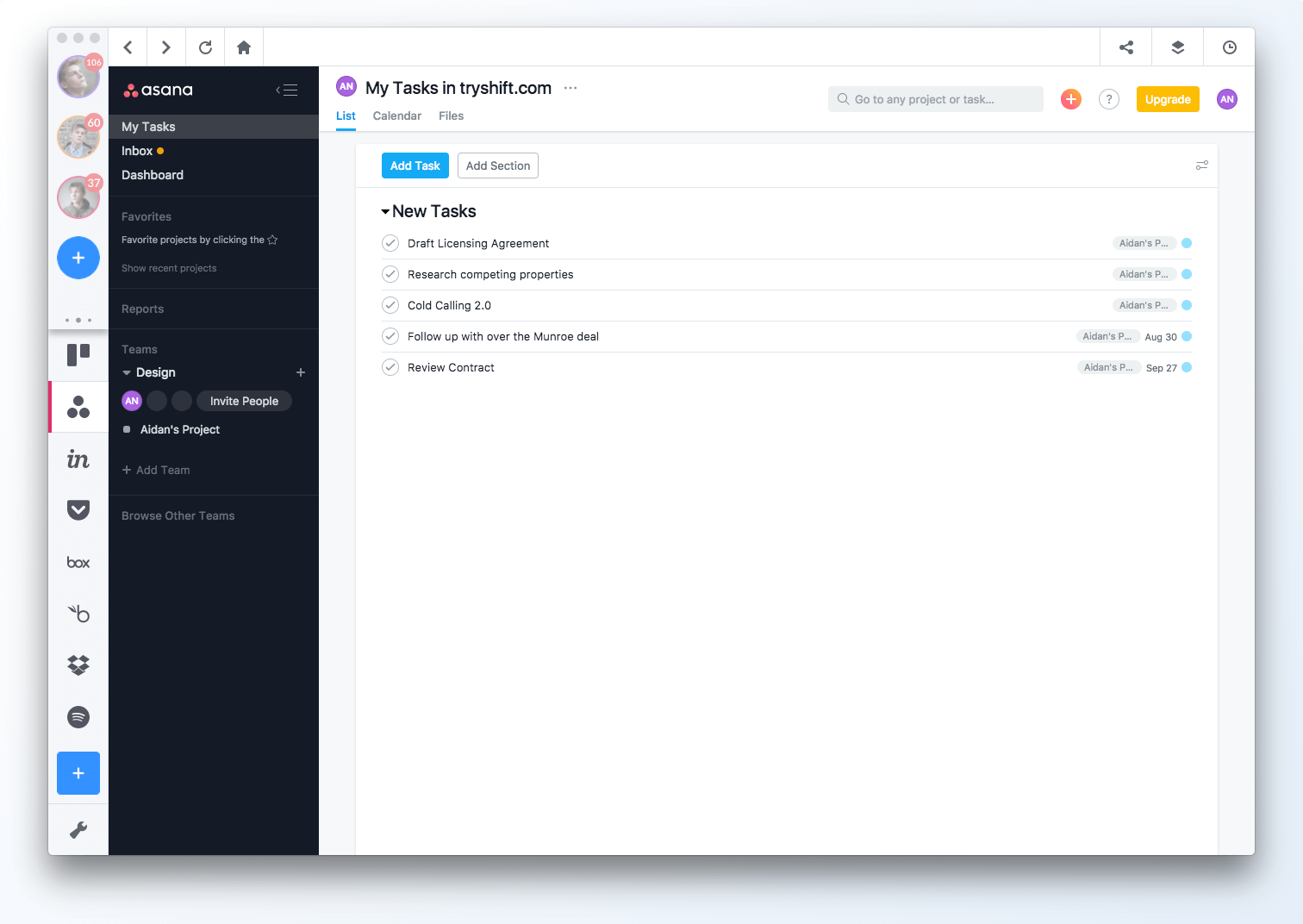 asana screenshot