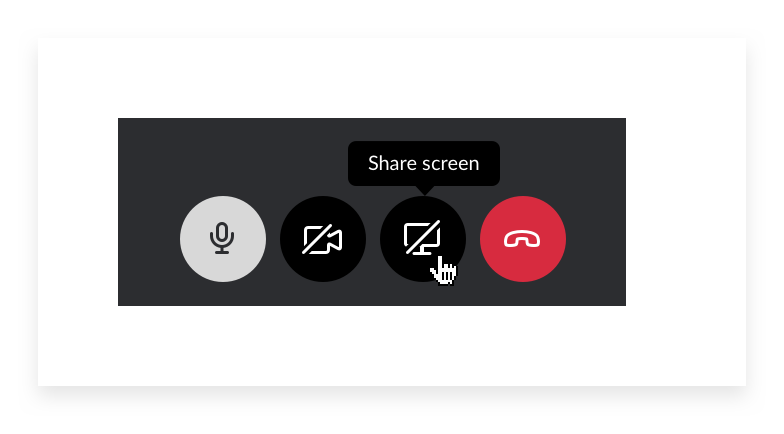 Slack Tips #1: start calls in slack and use the screen sharing session.