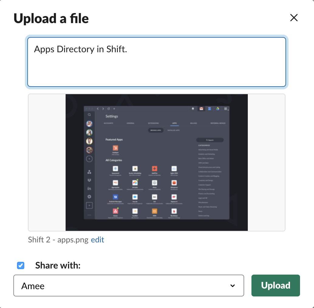 Slack Tip: share documents with your team.