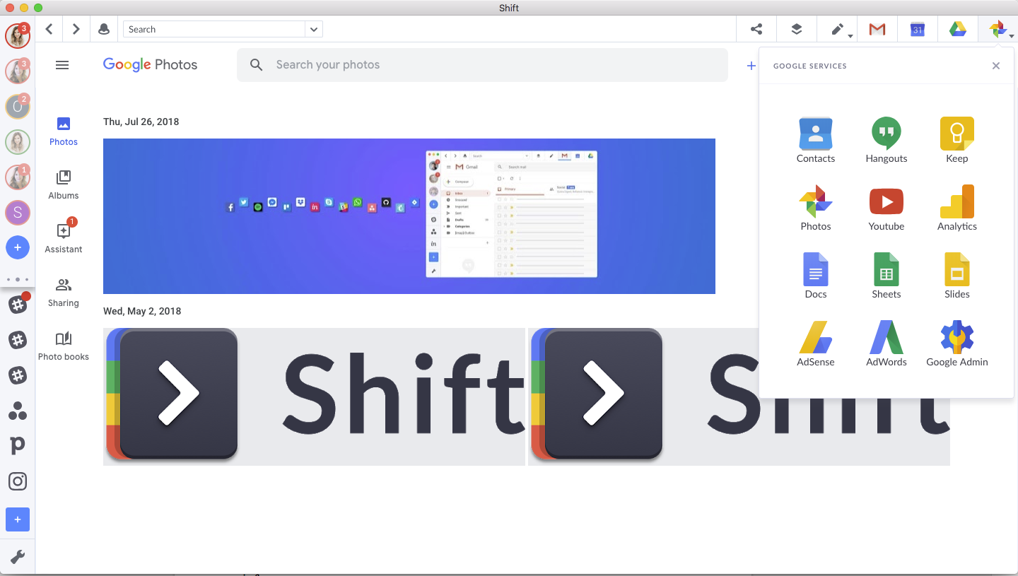 G Suite in Shift.