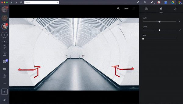 Google Photos editing tool basic adjustments