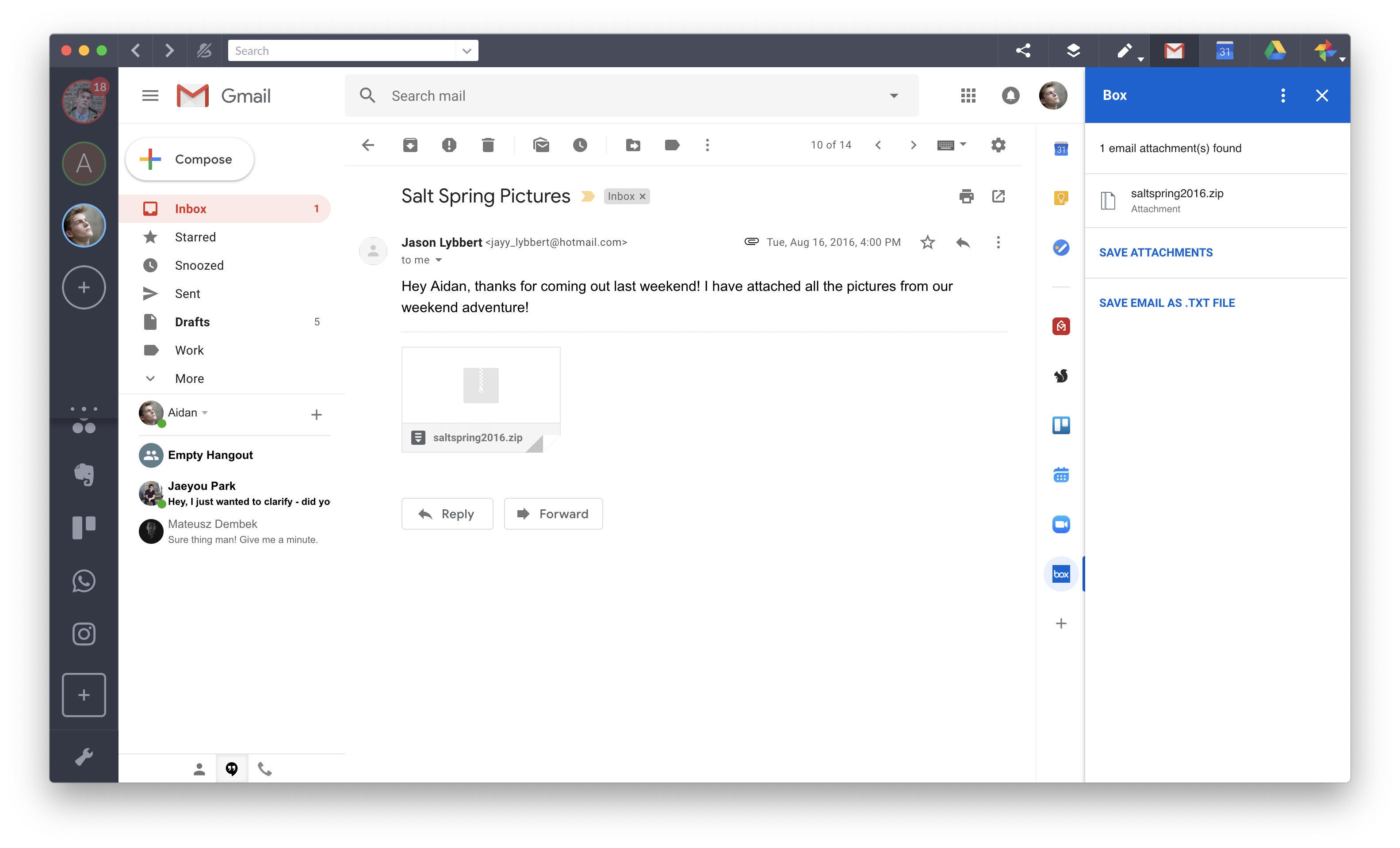 box gmail add on