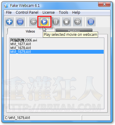 3-[Fake Webcam] 沒webcam也可以聊視訊，用MSN、即時通播影片給朋友看！