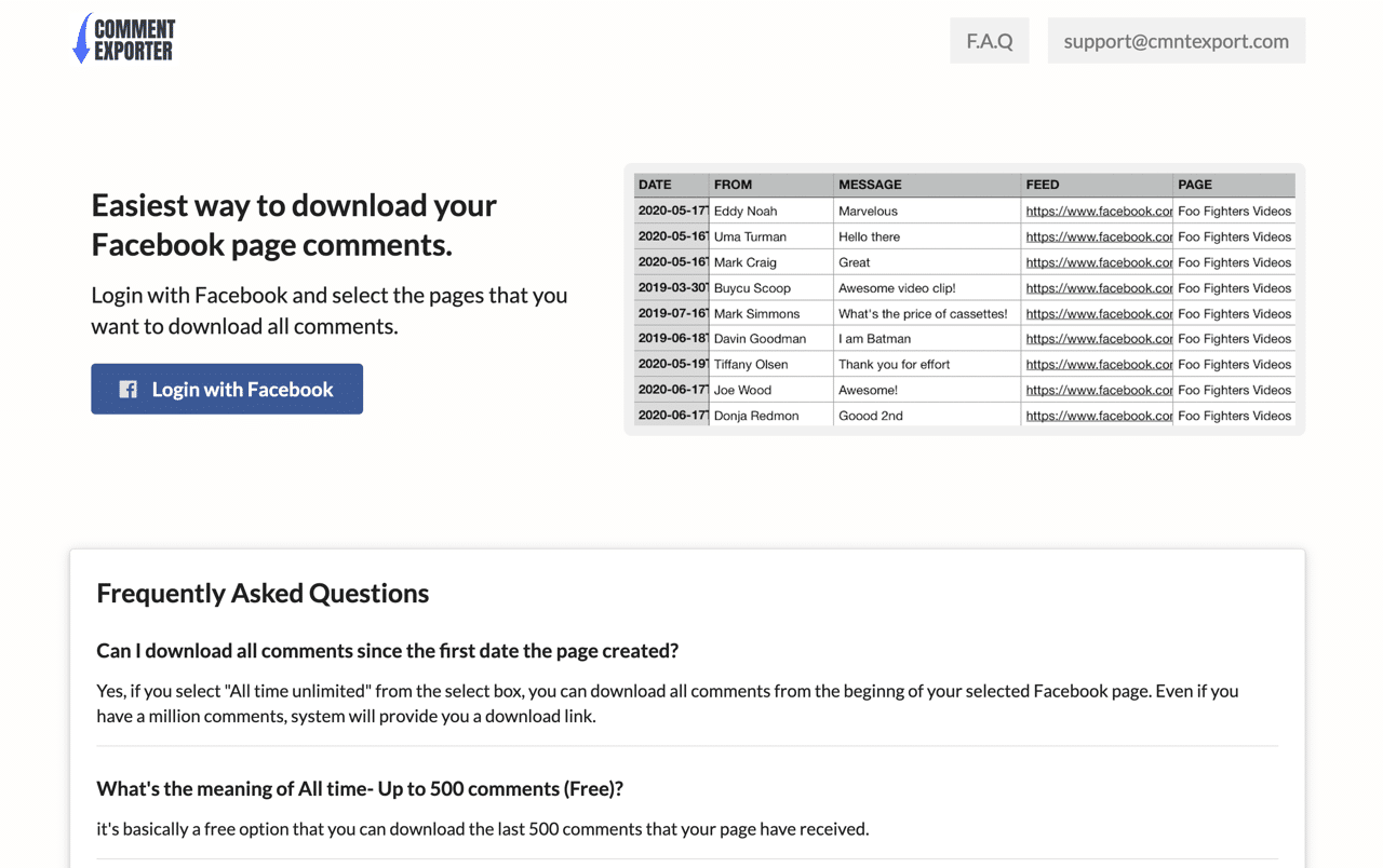 Facebook Comment Export 將臉書粉絲專頁留言匯出下載為 csv 格式