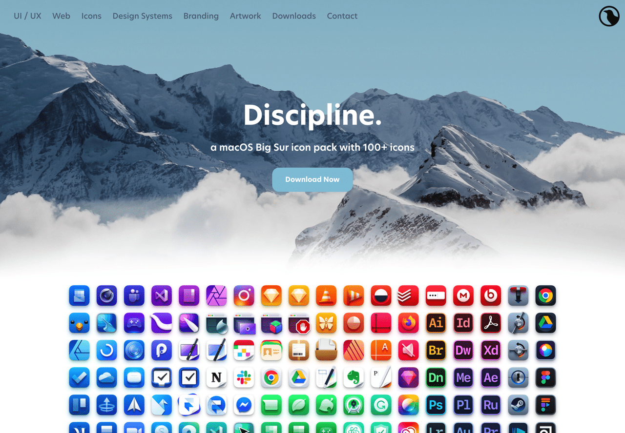 Discipline 採用 macOS Big Sur 風格設計 100+ 常見應用程式圖案