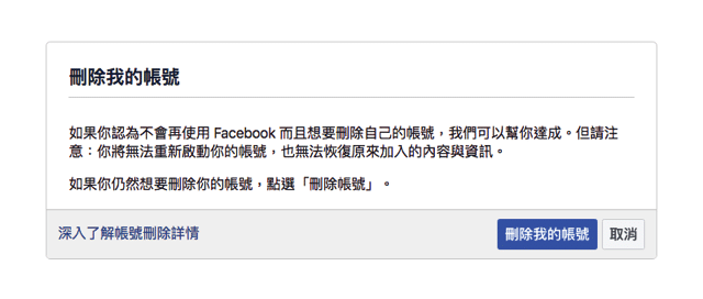 如何永久刪除 Facebook 帳號？