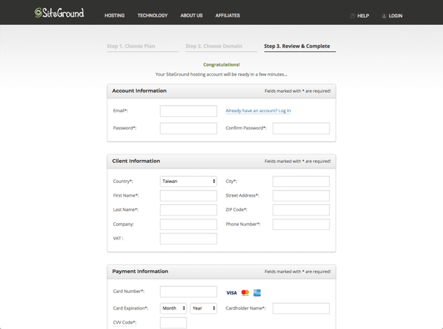 在 SiteGround 虛擬主機建立 WordPress 網站教學