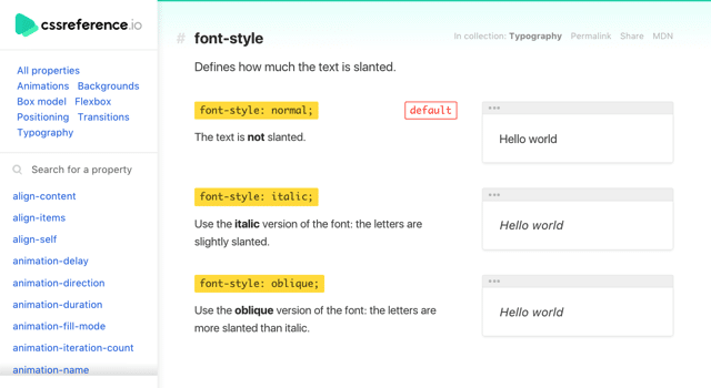 CSS Reference