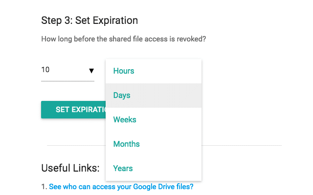 Expire Google Drive Files