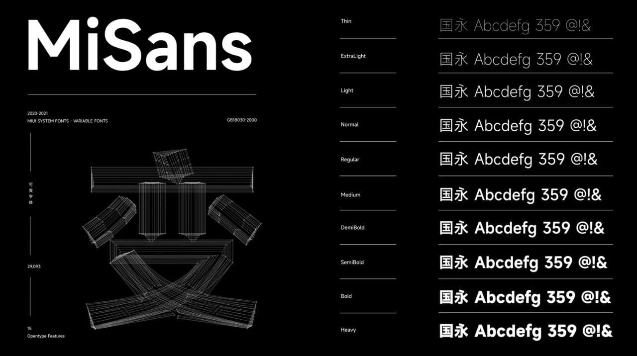 MiSans 小米免費中文字型