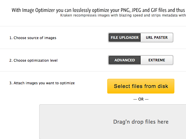 Kraken.io 網頁最佳化服務，集合圖片壓縮等工具