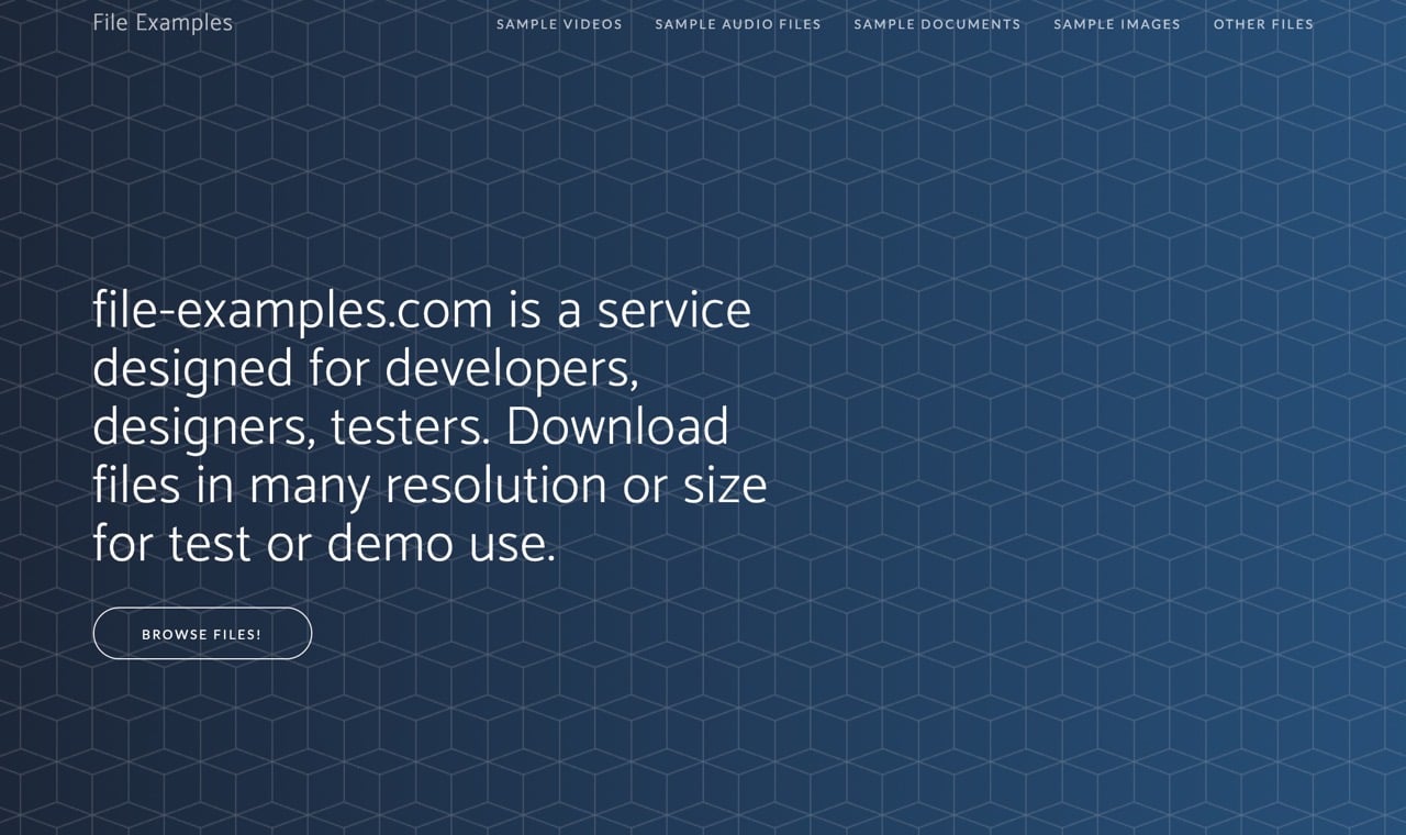 File Examples 測試用影片、音樂、文件、圖片和壓縮檔免費下載