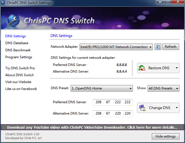 ChrisPC DNS Switch