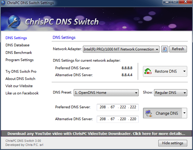 ChrisPC DNS Switch