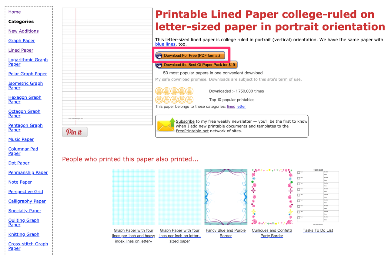 Free Printable Paper