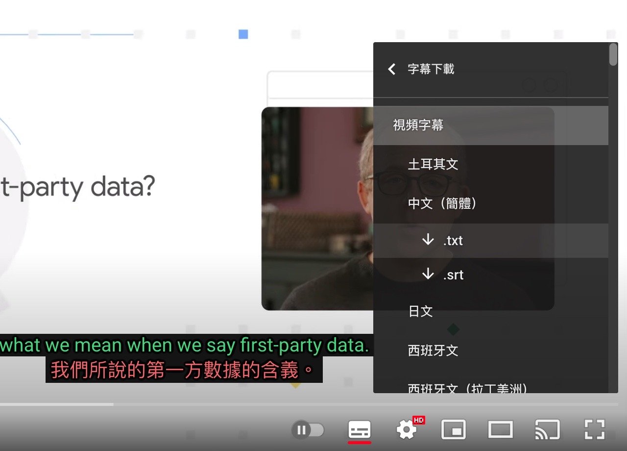YouTube 雙字幕