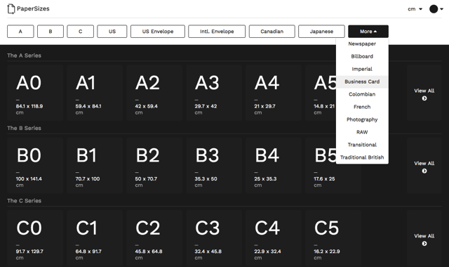 PaperSizes