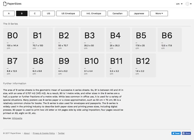 PaperSizes