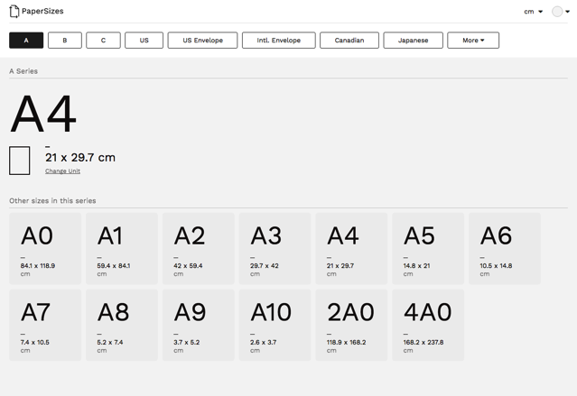 PaperSizes