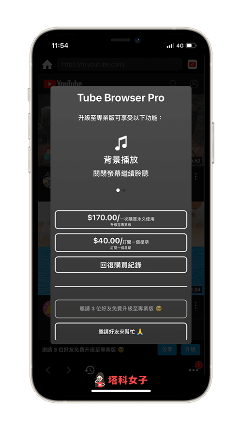 升級至 Tube Browser Pro 專業版