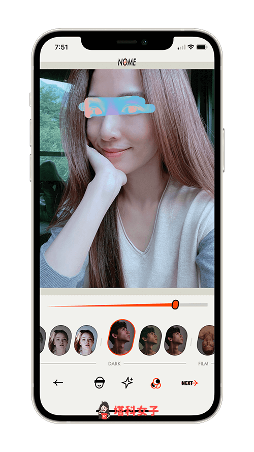遮臉相機 App《NOME》：濾鏡