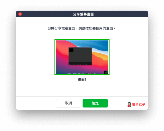 LINE 分享螢幕｜分享電腦螢幕畫面