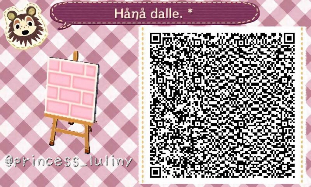 動森｜精選壁紙 QR Code 及作品 ID：粉紅磚塊壁紙