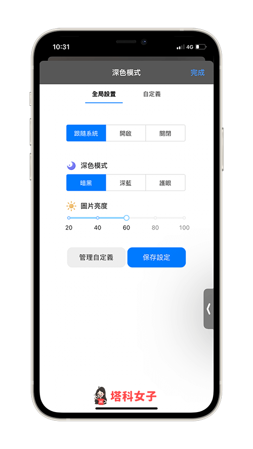 安裝 Safari 延伸功能：設定選項