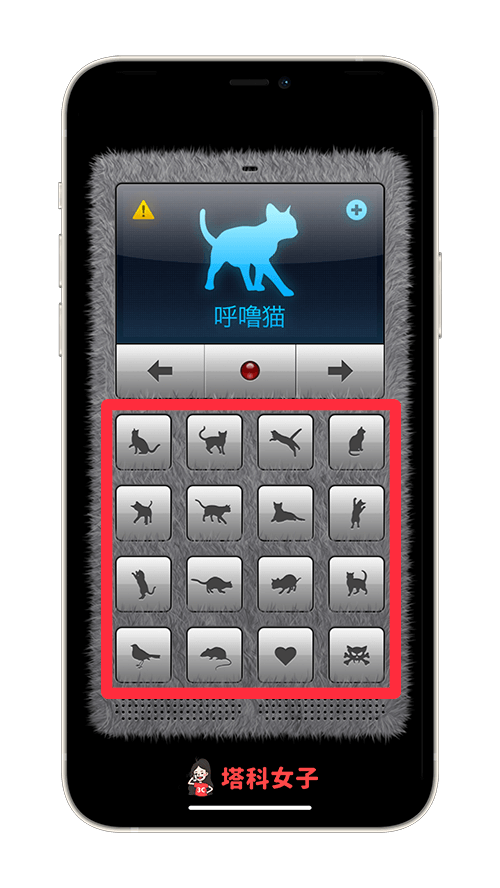 貓叫聲 App「人貓交流器」：點選貓叫聲類別