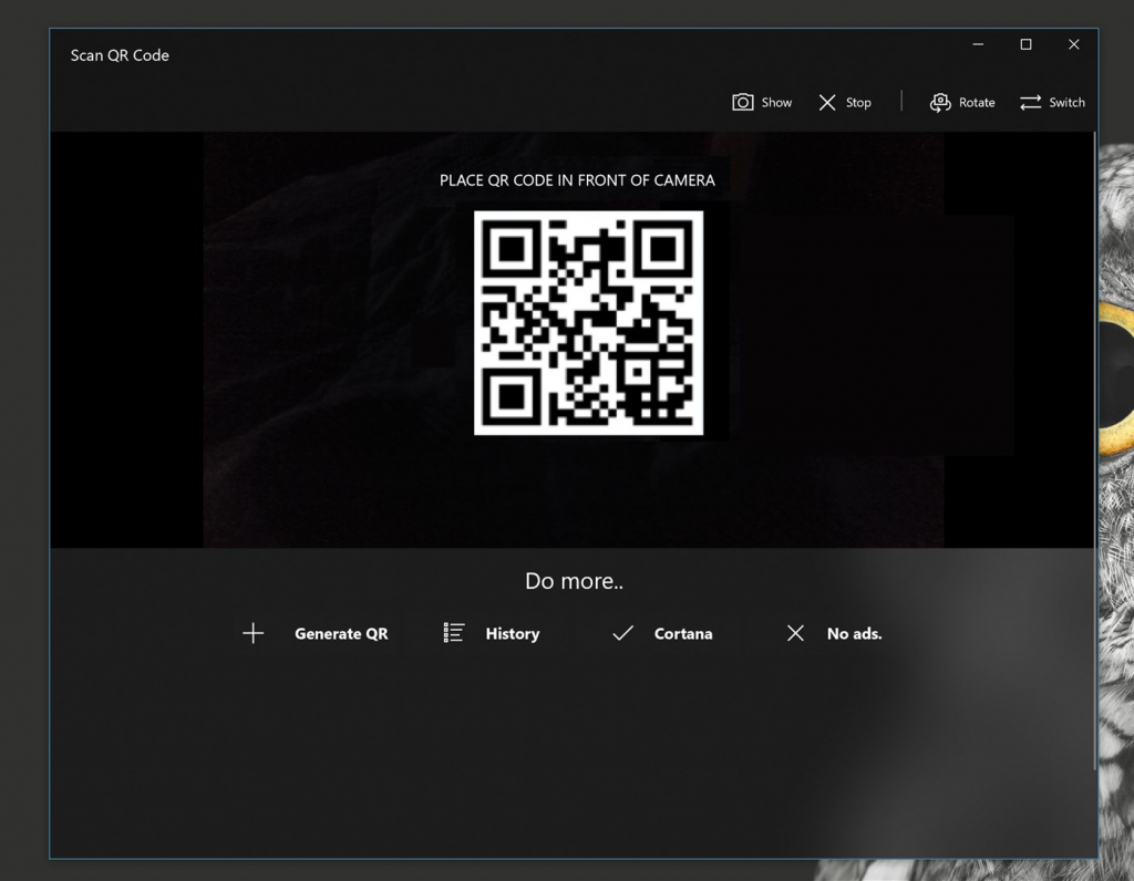 Windows 掃描 QR Code：下載 QR Code for windows10