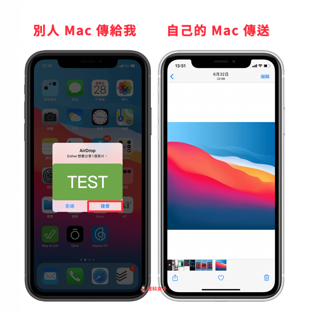 Mac 使用 AirDrop 傳檔案到 iPhone｜接收檔案