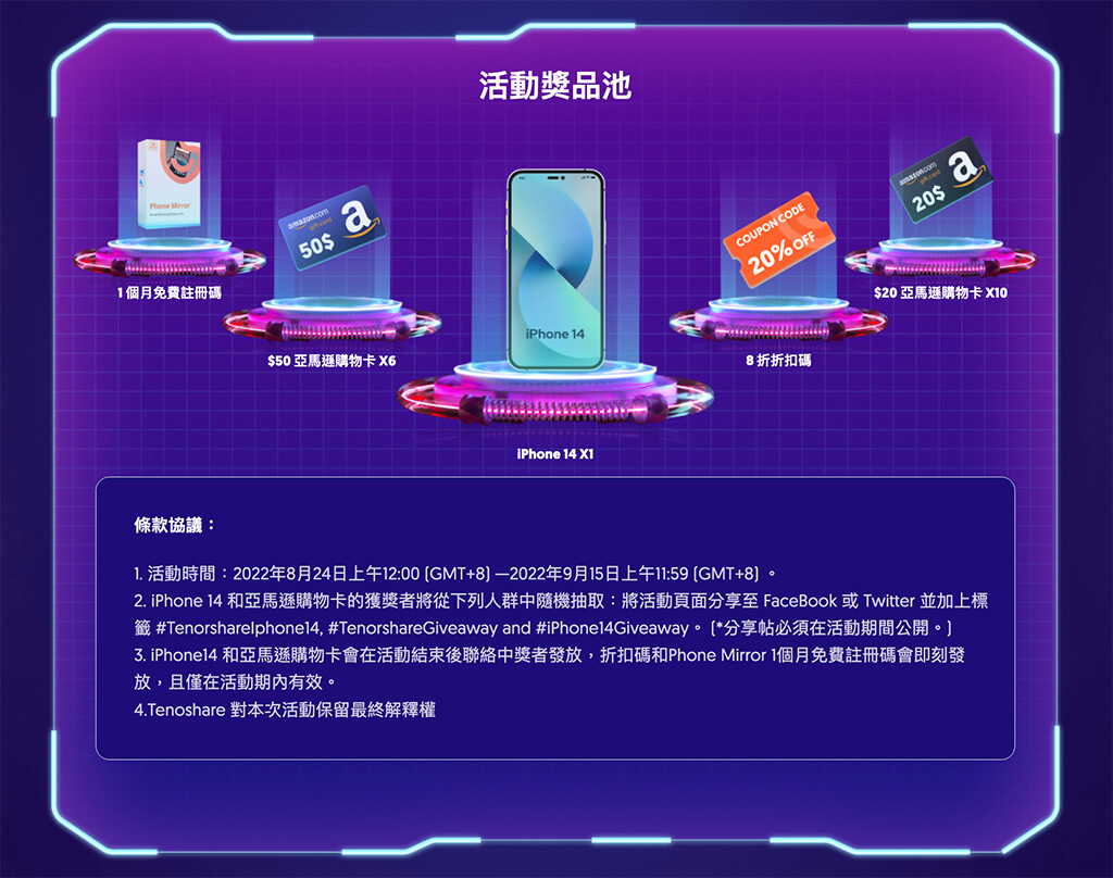 使用 Reiboot 解決 iPhone白蘋果一直閃：iPhone 14 抽獎活動