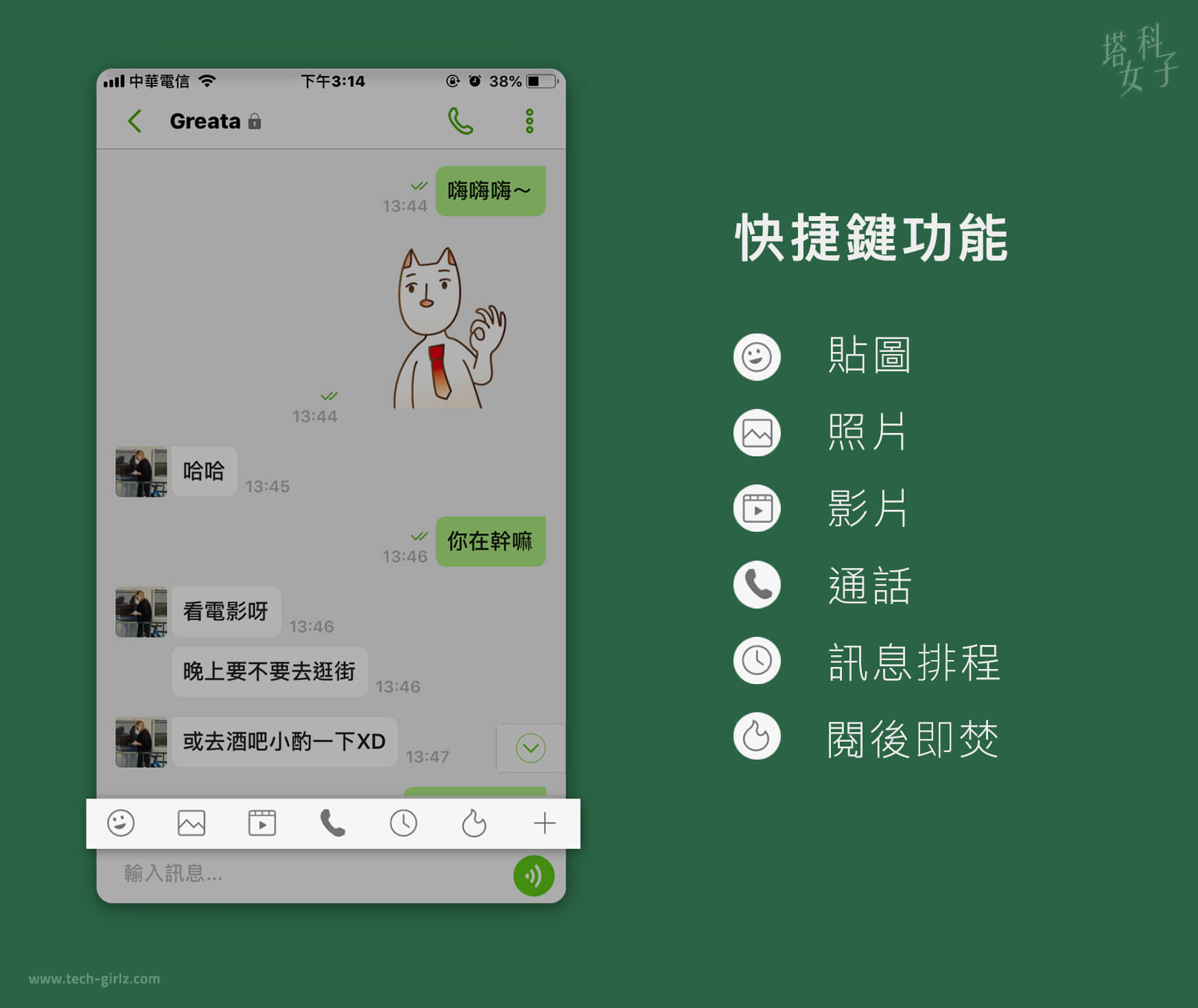 Letstalk 私通 APP : 快捷鍵功能