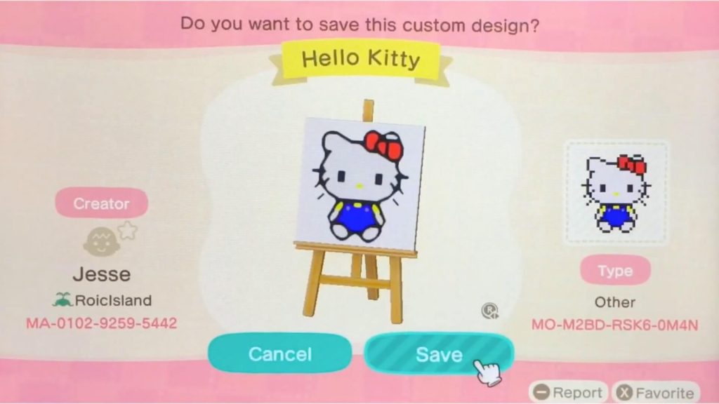 動森煙火設計作品 ID/QR Code｜hello kitty