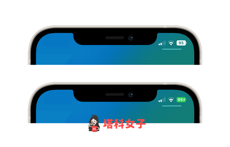 iPhone 右上角顯示剩餘電池百分比（iOS 16）