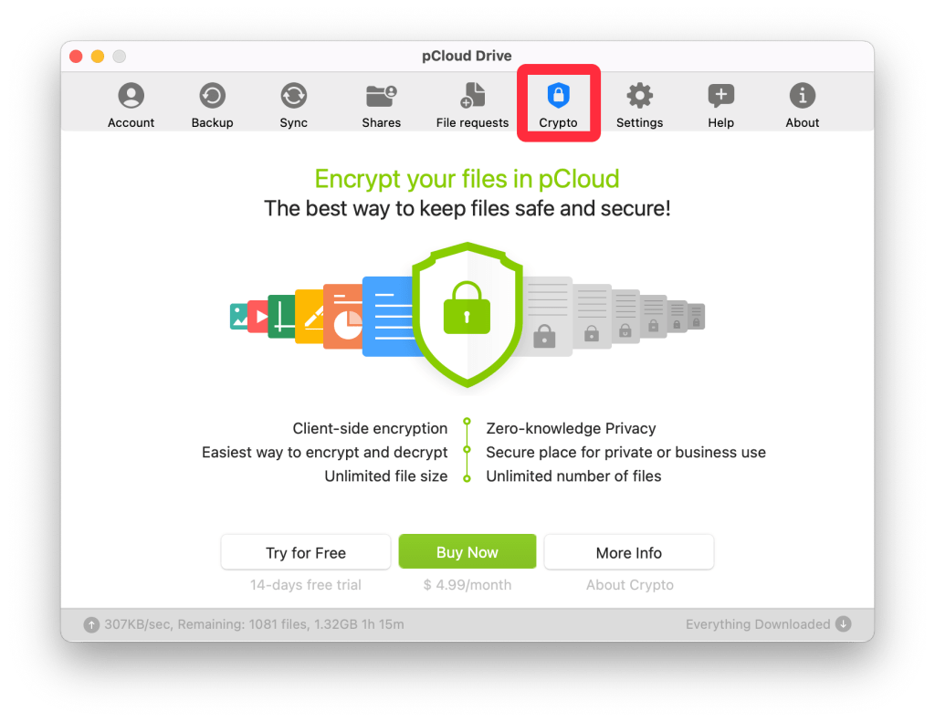 pCloud 功能與特色：pCloud Crypto 加密資料
