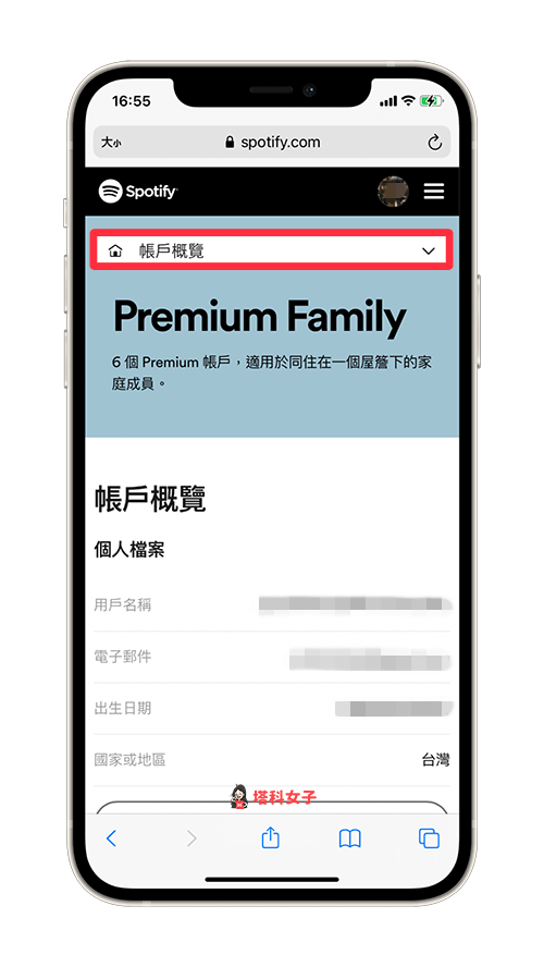 Spotify Premium 取消訂閱（手機）：帳戶概覽