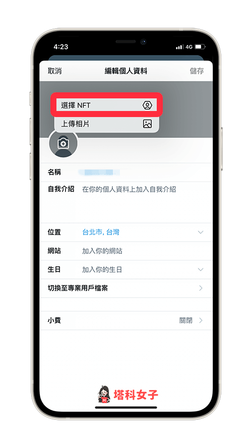 Twitter NFT 大頭貼：選擇 NFT