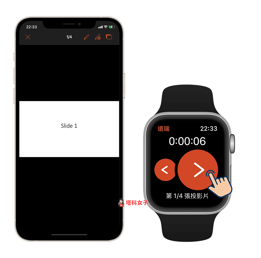 Apple Watch 控制 PPT 投影片