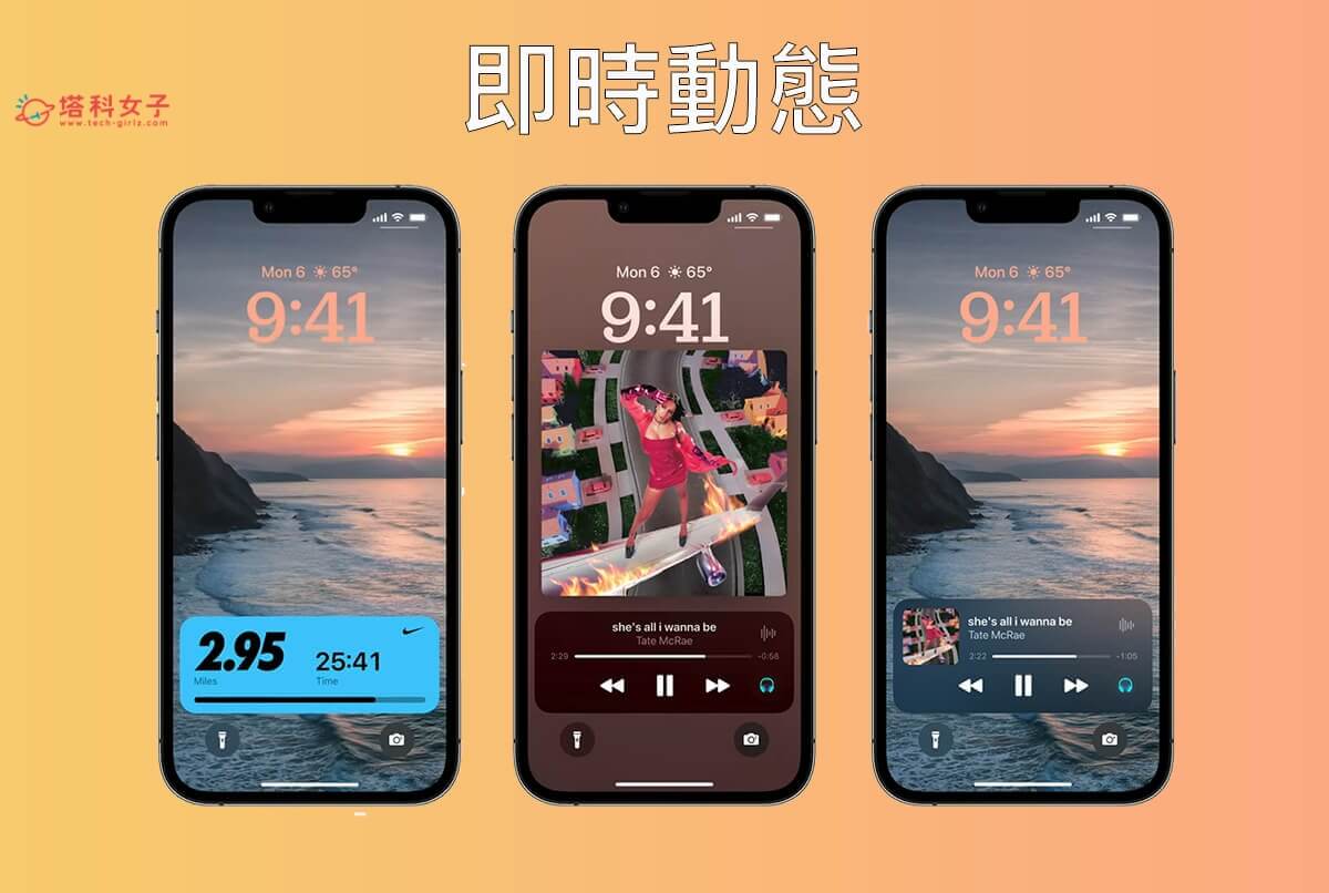 iOS 16 功能：iPhone 鎖定畫面「即時動態」