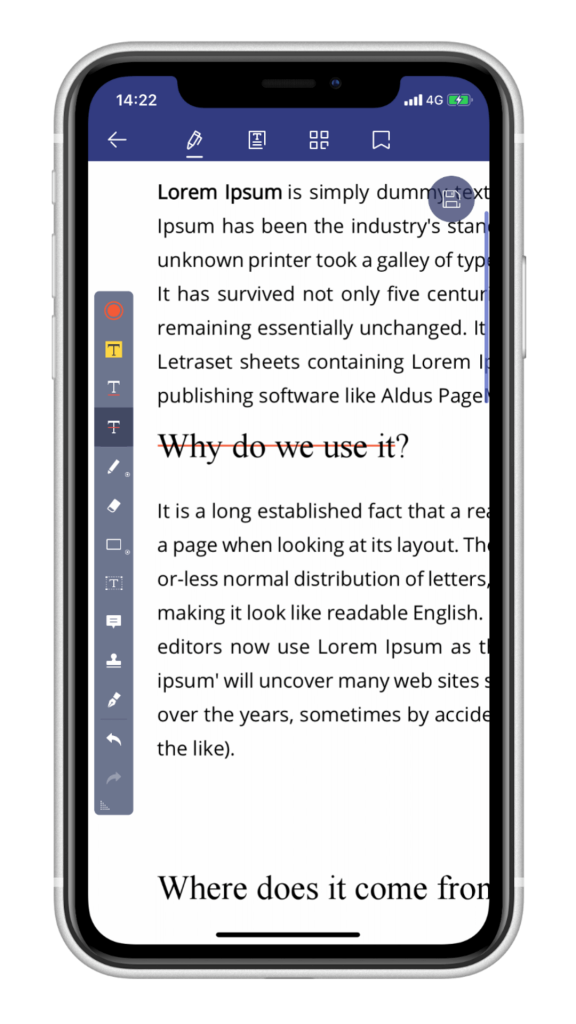 PDF 編輯 App - PDFelement - 刪除線